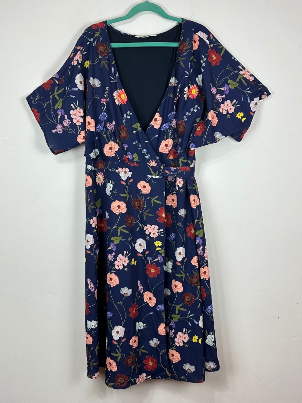 Wayward Fancies eShakti Women's Floral Wrap Dress 2XL Boho Wedding Party